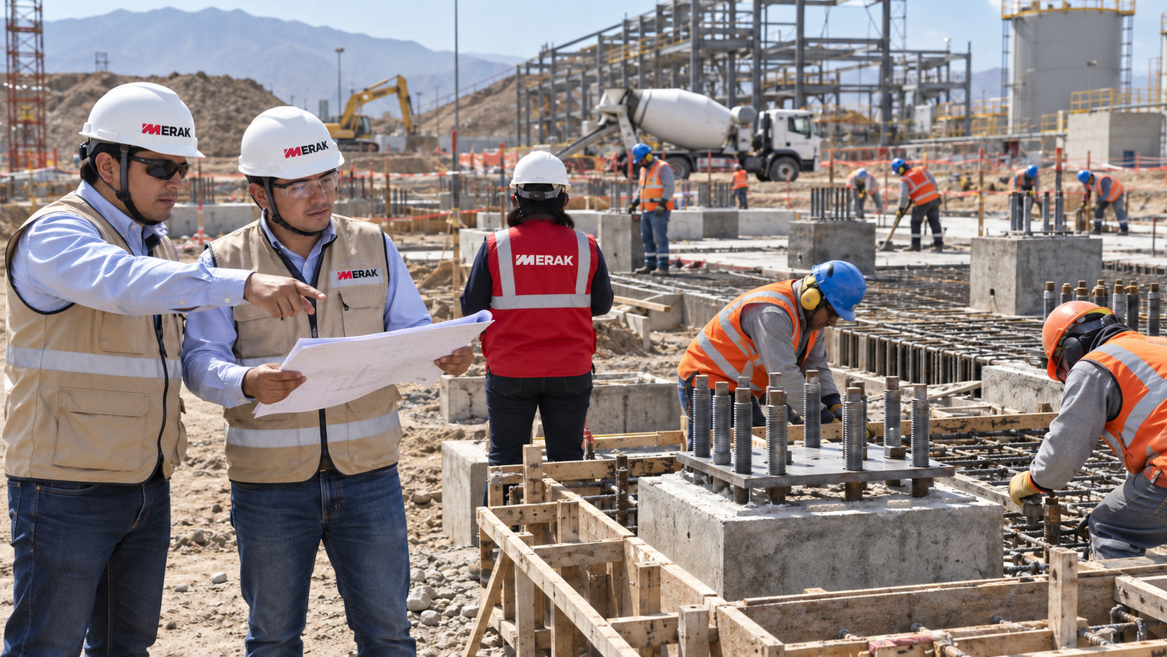 Obras civiles y anclajes para una planta industrial