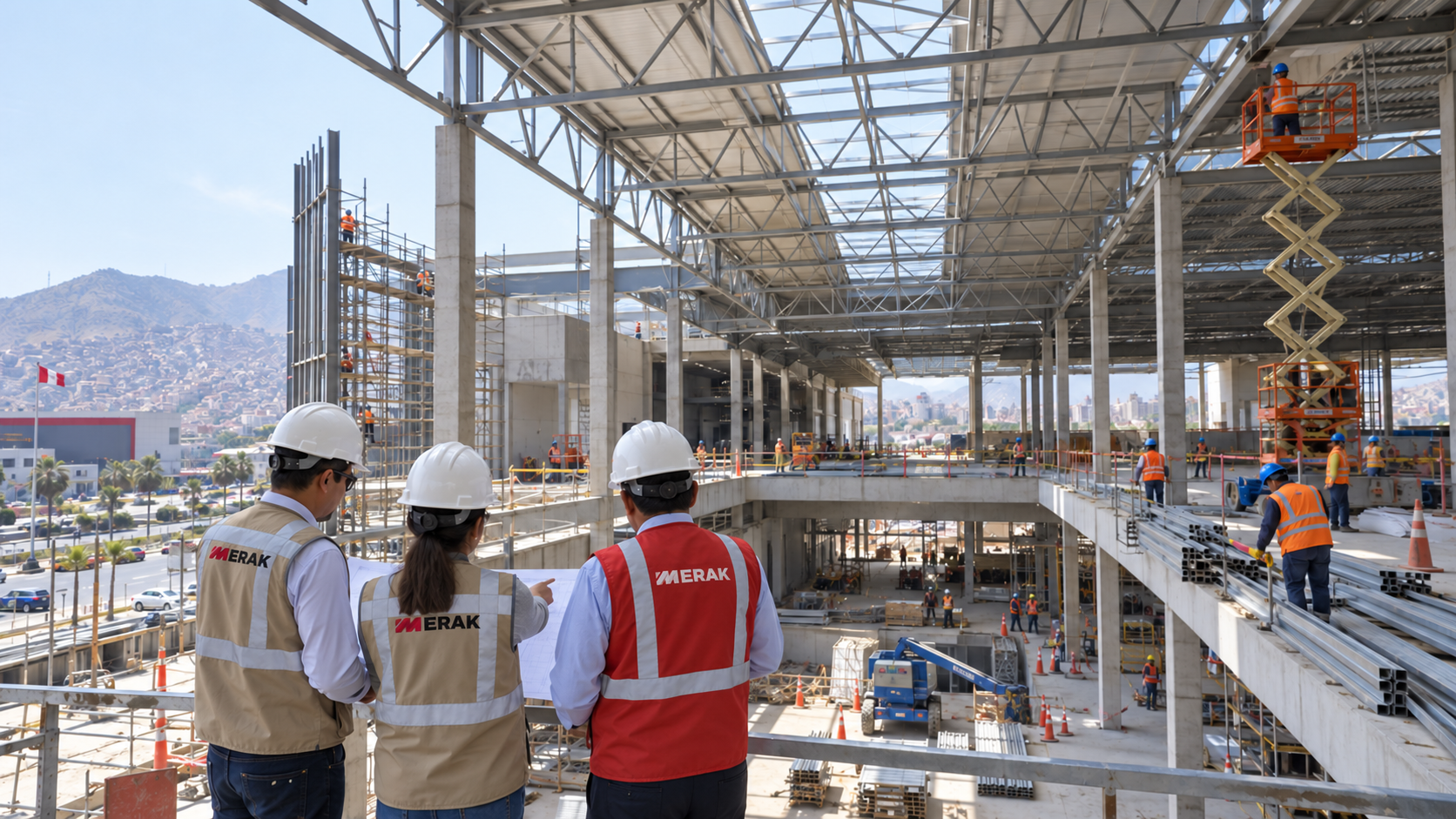 Equipo MERAK en la construcción estructural de un centro comercial de gran escala